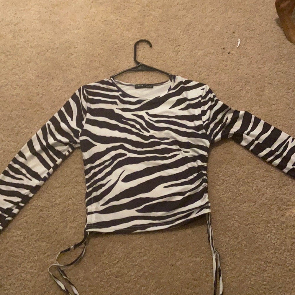 shein zebra sinch shirt